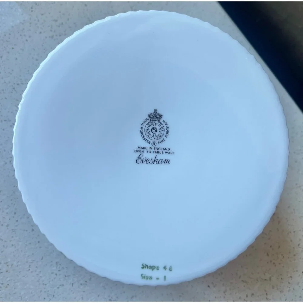 Royal Worcester Souffle Dish Fruit Motif - 6.75